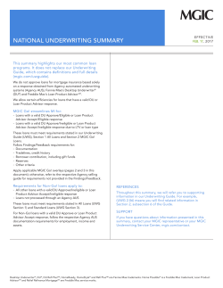 National Underwriting Summary