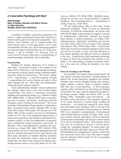 A Conservation Psychology with Heart According to Saunders