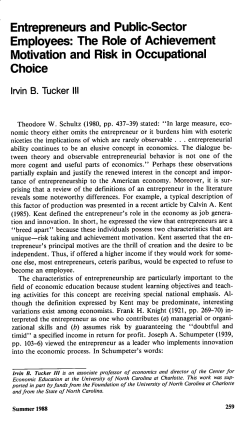 Entrepreneurs and Public-Sector Employees: The Role of