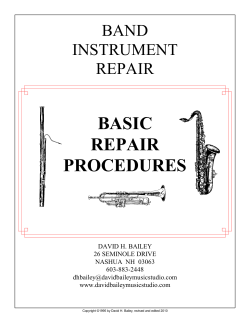 basic repair procedures - David Bailey Music Studio