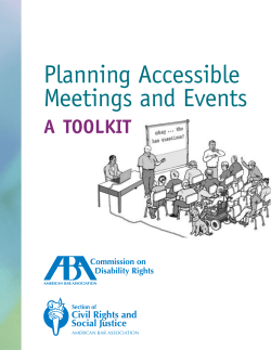 Planning Accessible Meetings and Events