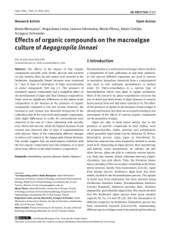 Effects of organic compounds on the macroalgae