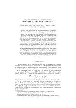 ON 3-DIMENSIONAL LATTICE WALKS - RISC-Linz