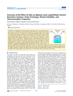 Overview of the Effect of Salts on Biphasic Ionic Liquid/Water