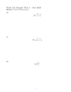 Math 121 Sample Test 2 &ndash; Oct 2016