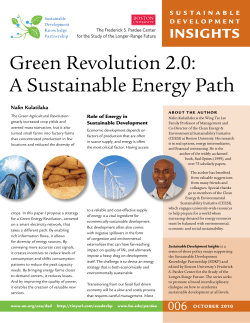 Green Revolution 2.0: A Sustainable Energy Path