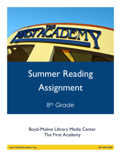 Summer Reading Assignment