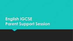 IGCSE English Parent Support Session