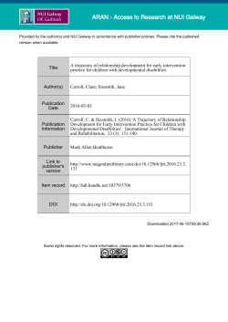 Title A trajectory of relationship development for early intervention