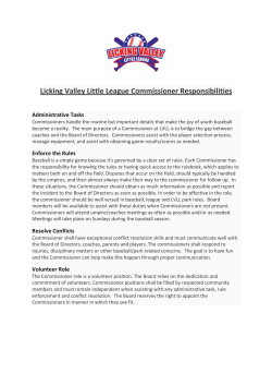 Commissioner Responsibilities - Licking Valley Little League