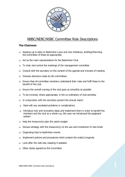 NBBC/NEBC/NSBC Committee Role Descriptions