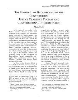 Justice Clarence Thomas and Constitutional Interpretation