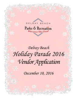 Holiday Parade 2016 Vendor Application