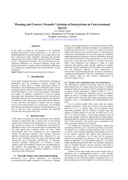 Meaning and Context: Prosodic Variation of Interjections