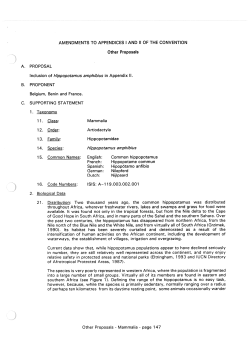 AMENDMENTS TO APPENDICES I AND II OF THE