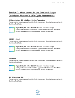 Section 2: What occurs in the Goal and Scope Definition Phase of a