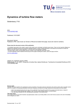 Dynamics of turbine flow meters