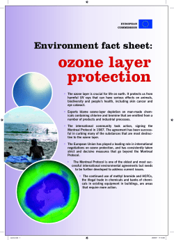 Environment factsheet: Ozone layer protection