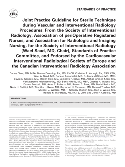 Joint Practice Guideline for Sterile Technique during Vascular