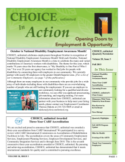 Fall 2015 - CHOICE, unlimited