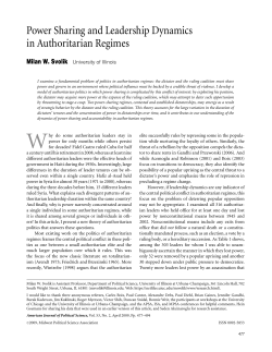 Power Sharing and Leadership Dynamics in Authoritarian Regimes