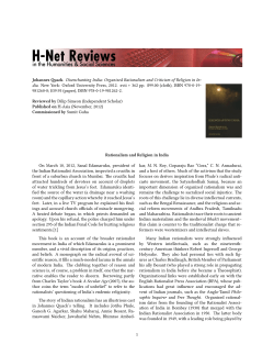 Rationalism and Religion in India - H-Net