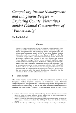 Compulsory Income Management and Indigenous Peoples