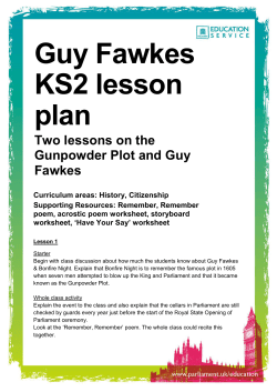 Guy Fawkes KS2 lesson plan