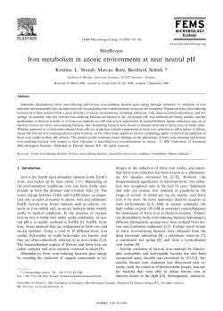 Iron metabolism in anoxic environments at near neutral pH