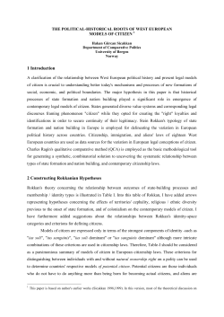 The Political Historical Roots of West European Models of Citizen
