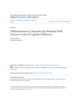 Differentiation in Chemistry for Students With Various Levels of