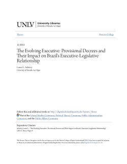 The Evolving Executive: Provisional Decrees and Their Impact on