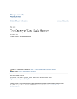 The Cruelty of Zora Neale Hurston - WesScholar