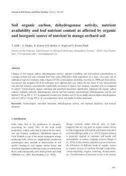 Soil organic carbon, dehydrogenase activity, nutrient