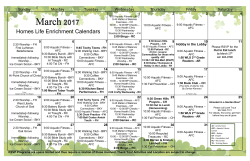 Homes Life Enrichment Calendars