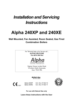 240xp-xe Installation and servicing instructions