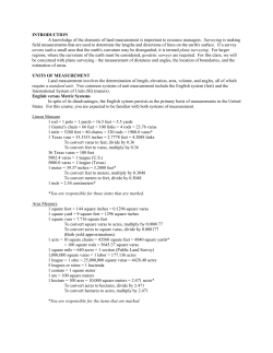 INTRODUCTION A knowledge of the elements of land measurement