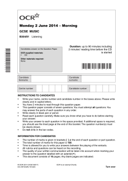 Question paper - Unit B354/01 - Listening