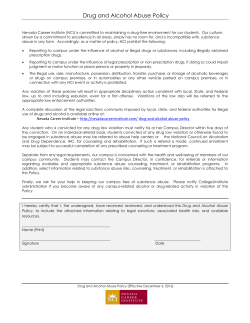 Drug and Alcohol Abuse Policy