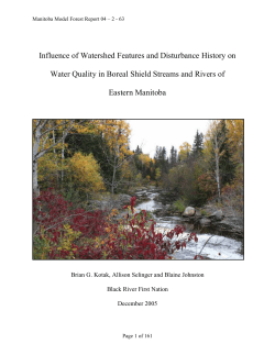 Influence of Watershed Features and Disturbance History on Water