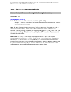 Topic: Labor Unrest &ndash; Baltimore Rail Strike