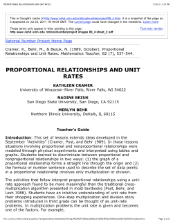 PROPORTIONAL RELATIONSHIPS AND UNIT RATES