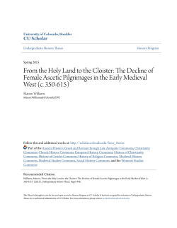 From the Holy Land to the Cloister: The Decline of Female Ascetic