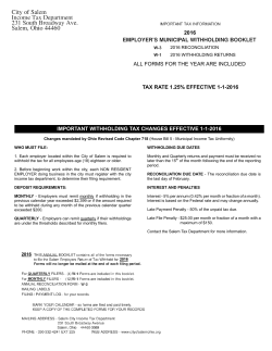 2016 Employers Municipal Withholding Form