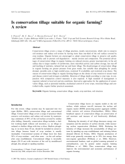 Is conservation tillage suitable for organic farming? A - ISARA-Lyon