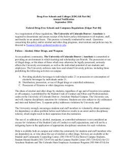Drug-Free Schools and Colleges - University of Colorado Denver