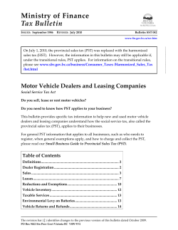 Motor Vehicle Dealers Social Service Tax Act