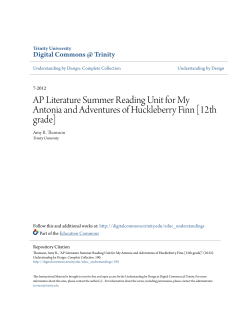 AP Literature Summer Reading Unit for My Antonia and Adventures