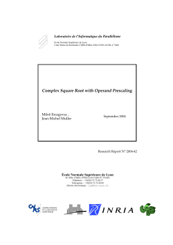 Complex Square Root with Operand Prescaling