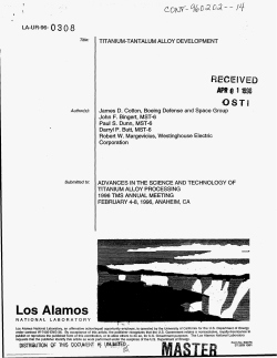 Titanium-tantalum alloy development